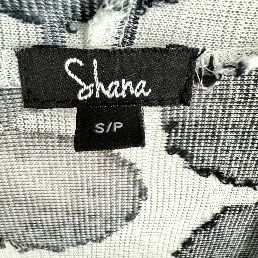Shana Small Wearable Art to Wear Sheer Black White Open Front Blouse Shirt Top - Picture 2 of 8